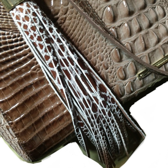 Brahmin Melbourne Large Tote Shoulder Handbag Gold Tone Hardware 18” Top - Picture 15 of 15